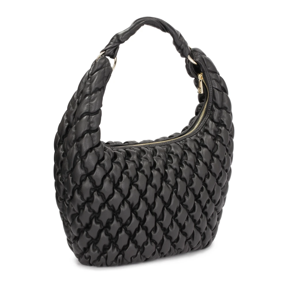 Kazar Grote schoudertas met gewatteerd patroon Black Dames