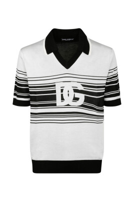 vit-och-svart-jacquard-polo-skjorta