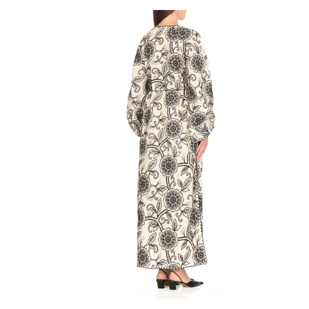 Zimmermann Bloemen linnen jurk met V-hals Multicolor Dames