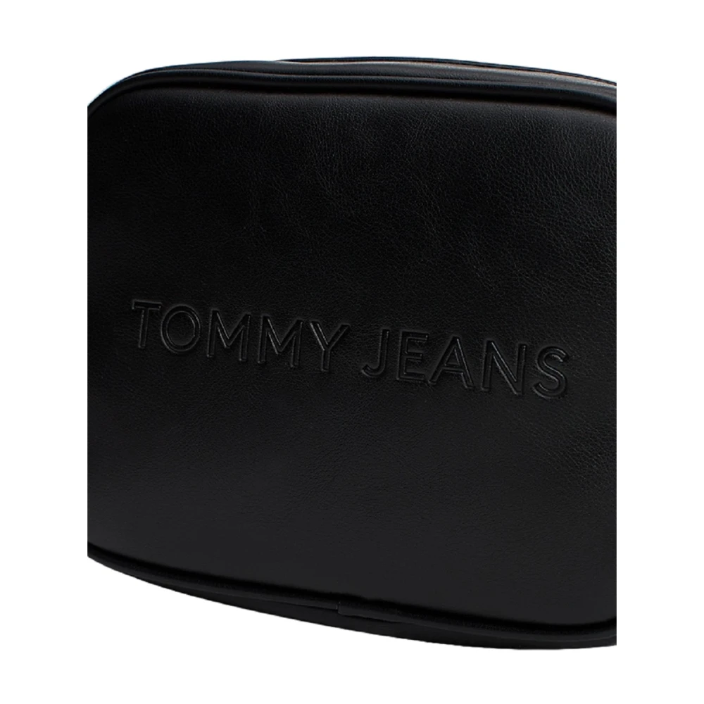Tommy Jeans Zwarte Compacte Cameratas met Reliëf Logo Black Dames