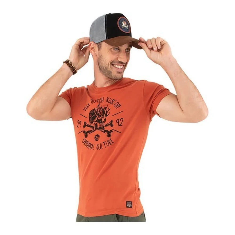 Von Dutch Oranje Load Tee Shirt Orange Heren