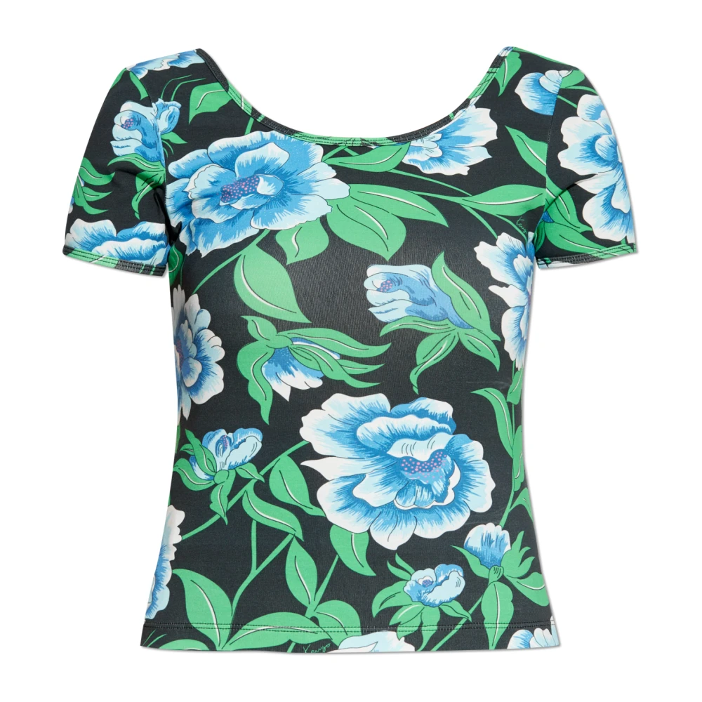 Kenzo Women's Multicolor T-Shirts, Xs, Top With Floral Motif