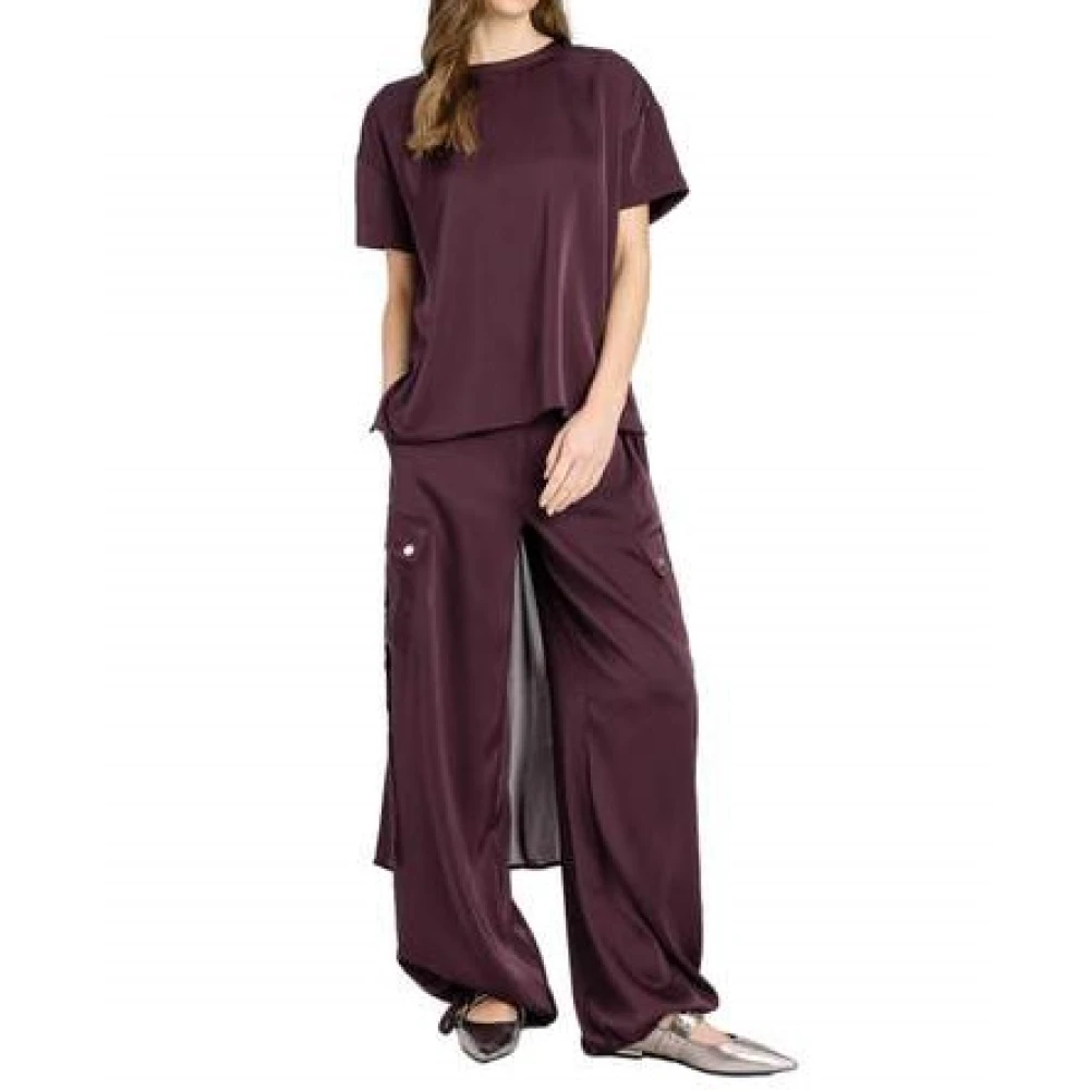 Twinset Paarse Broek Aw24 Purple Dames