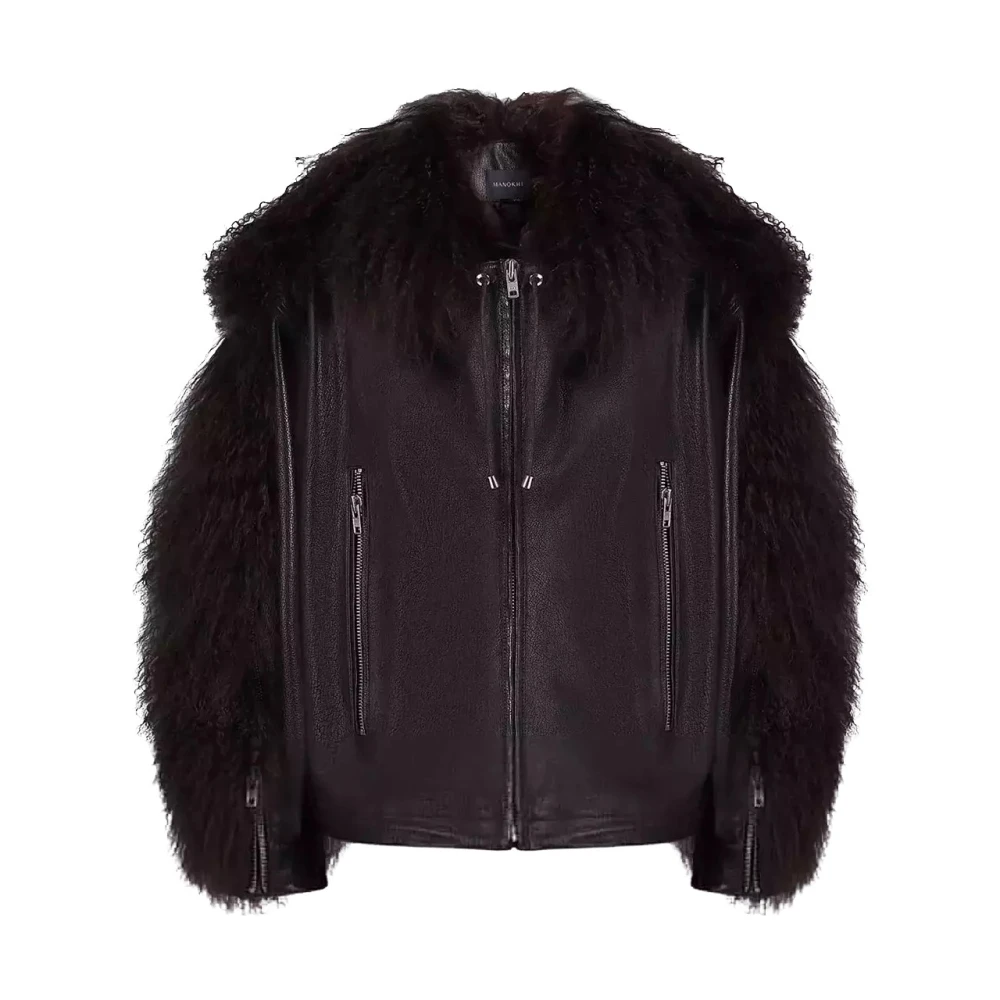 Jackets > Leather Jackets - - Manokhi - Modalova
