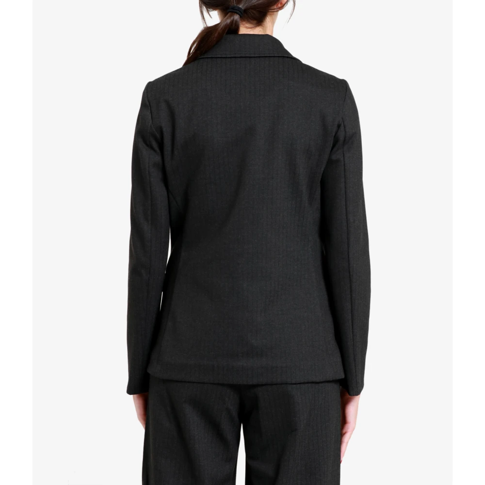 Pennyblack Grijze Jersey Blazer met Topstitching Gray Dames