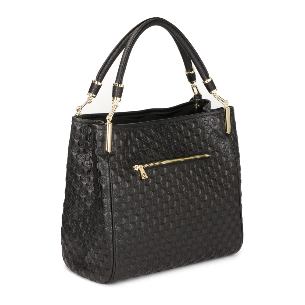 Kazar monogramleren schoudertas Black Dames