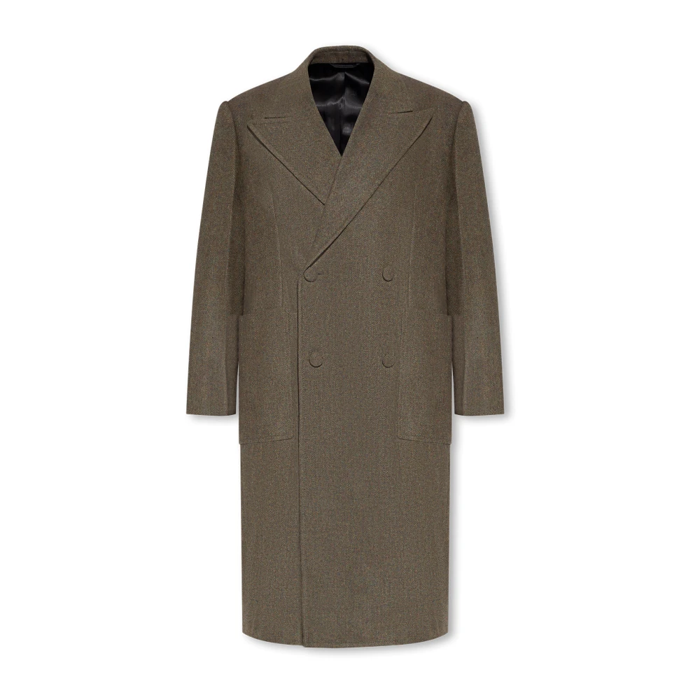 Givenchy Wollen Double-Breasted Jas Green Heren