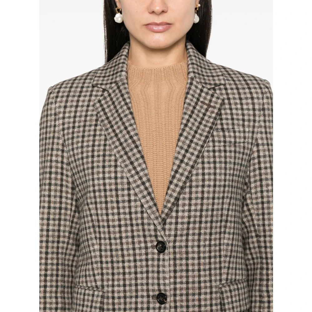 Circolo 1901 Bruine Geruite Jas Multicolor Dames
