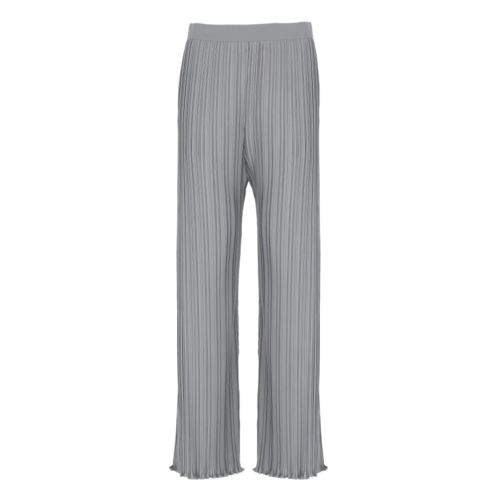 Lanvin Grijze Geplooide Broek met Geschulpte Zoom Gray Dames