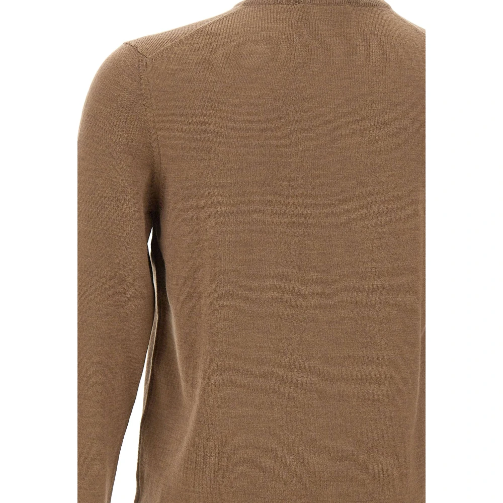 Gran Sasso Merino Wol Crew Neck Sweater Brown Heren