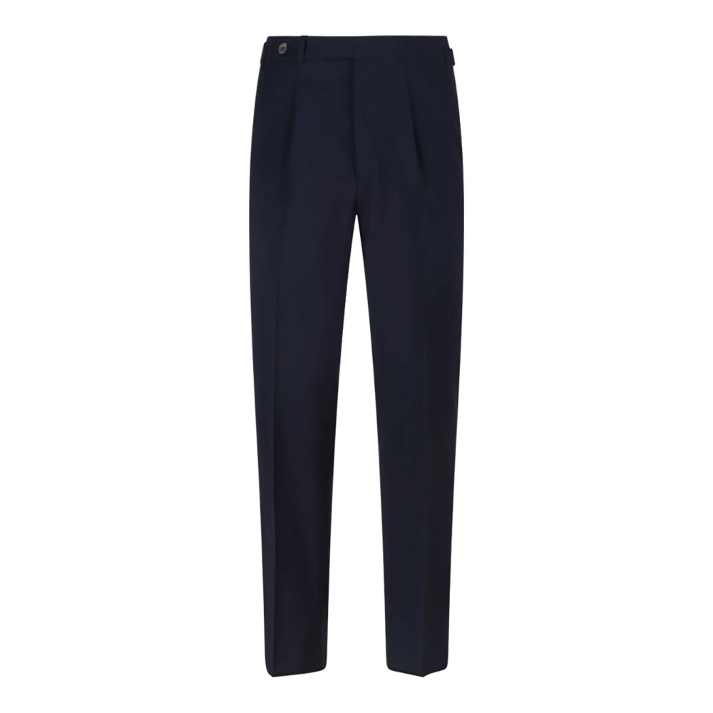 Boglioli Donkerblauwe Geplooide Broek Black Heren