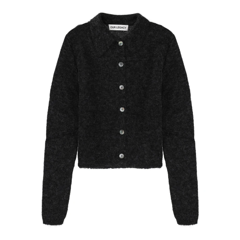 Our Legacy Gray Mazzy Polo - Female - Cardigans - S - Knitwear