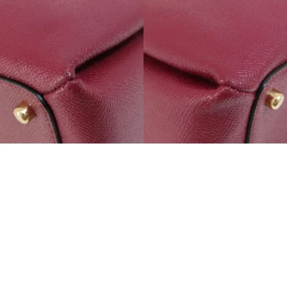 Coach Pre-owned Leather handbags Red Dames