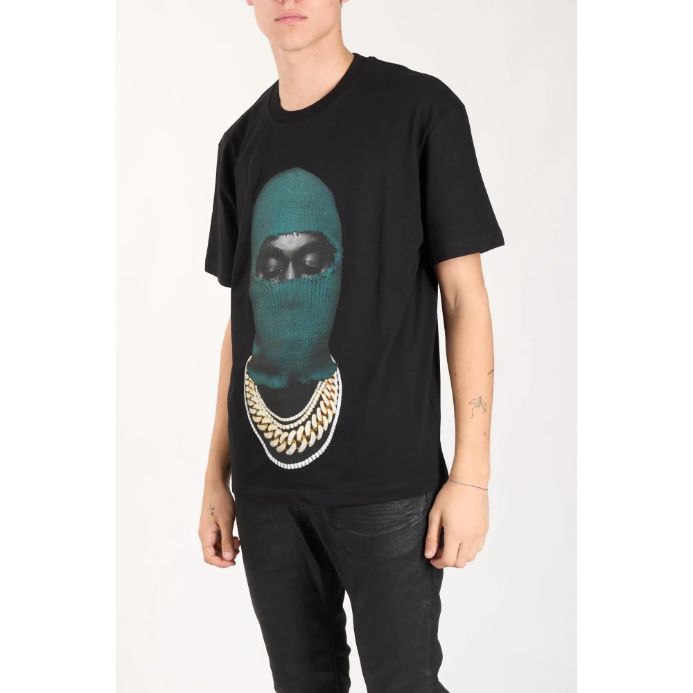 IH NOM UH NIT Katoenen T-shirt met Frontprint Black Heren