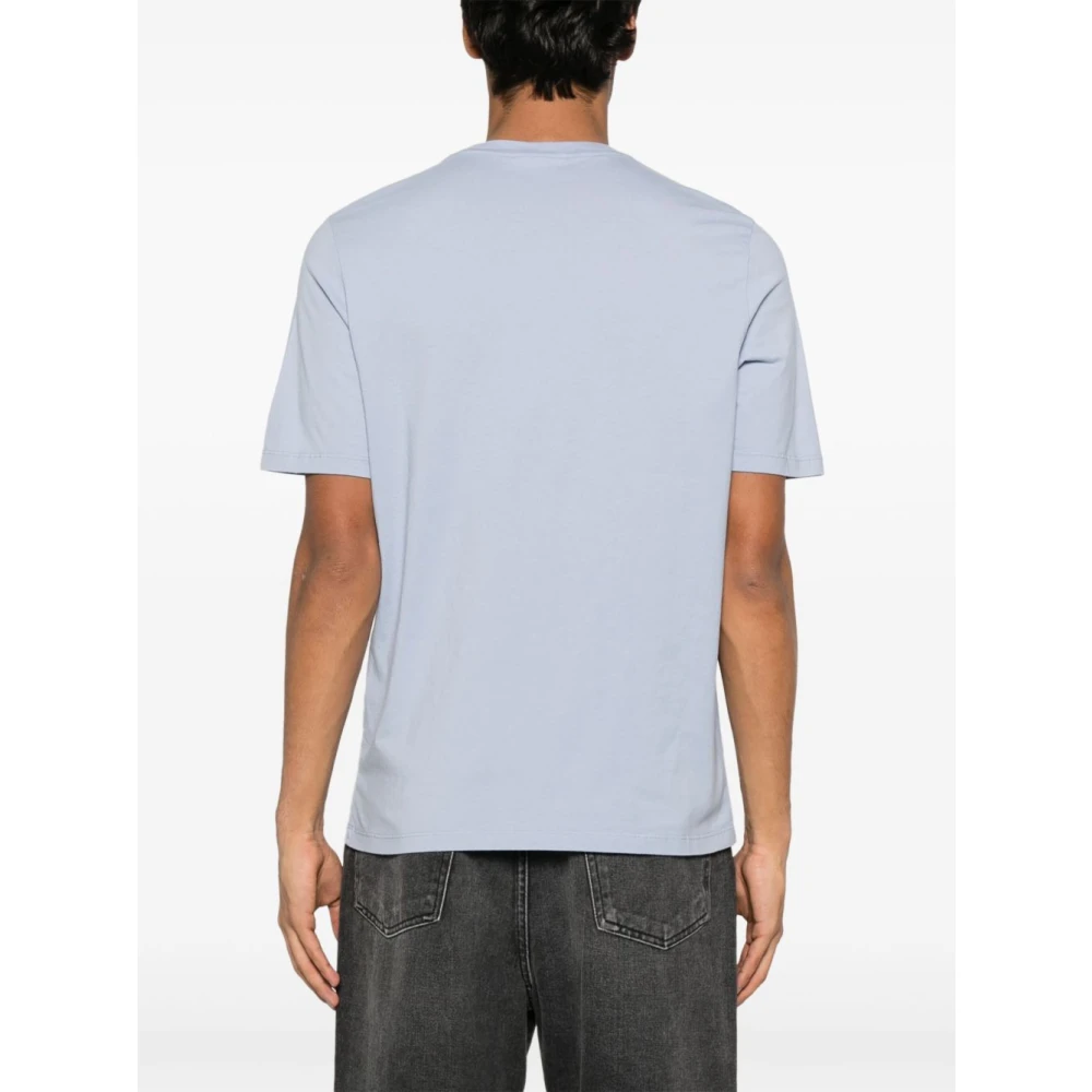 Maison Kitsuné Heldere Blauwe Crew Neck T-shirts Blue Heren