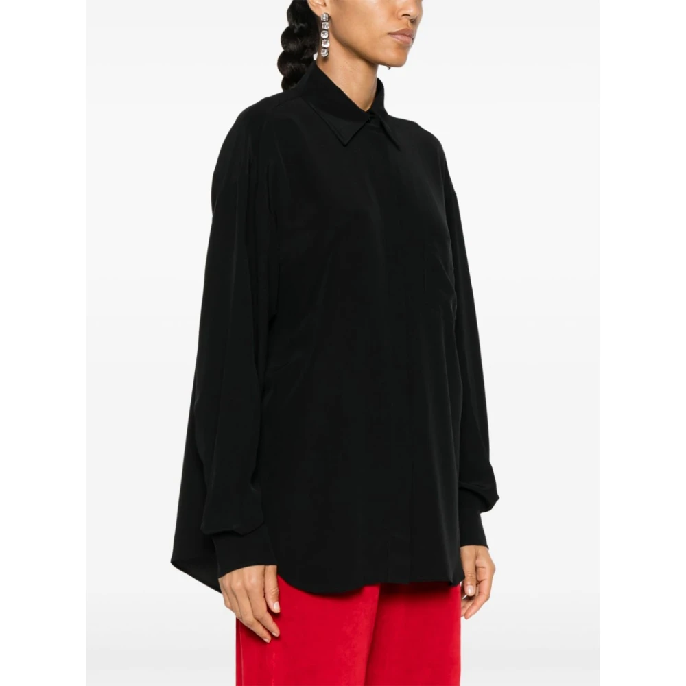 Moschino Zwarte Crêpe Cut-Out Shirt Black Dames