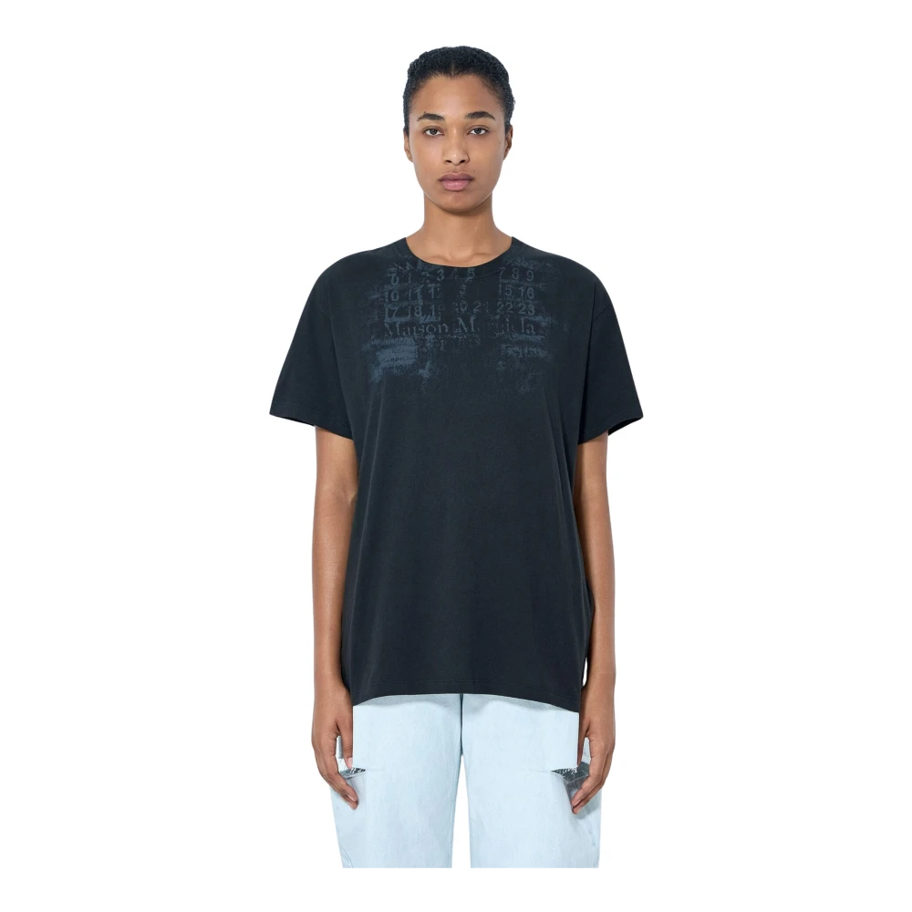 Maison Margiela Numbers Regular T-Shirt - Female - T-Shirts - Black - S - Tops