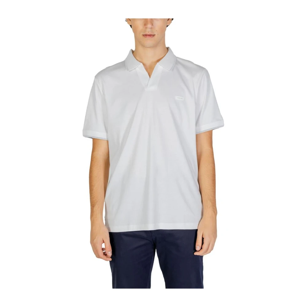 Calvin Klein Jeans Men's White Cotton Polo Shirt