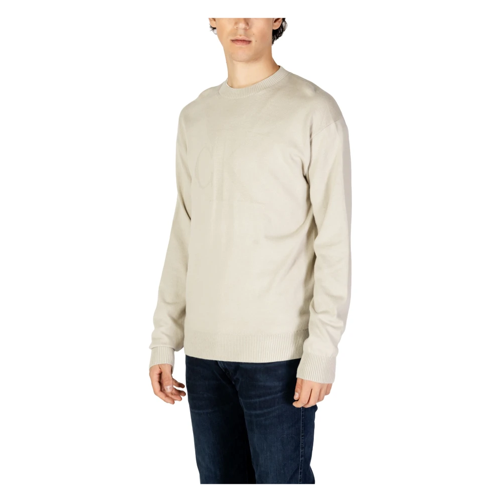 Calvin Klein Jeans Intarsia Mix Heren Trui Beige Heren