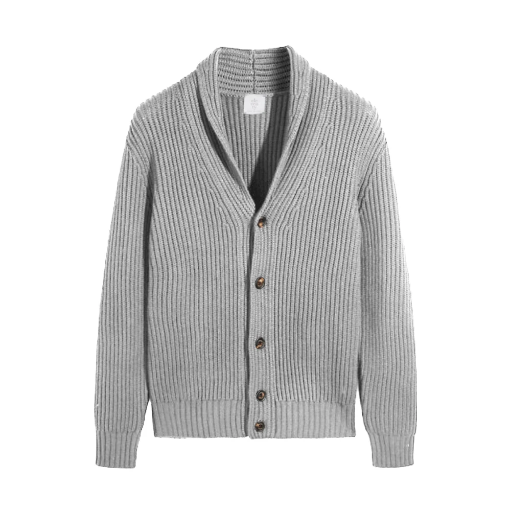 Eleventy Geribbelde Wollen Vest Gray Heren