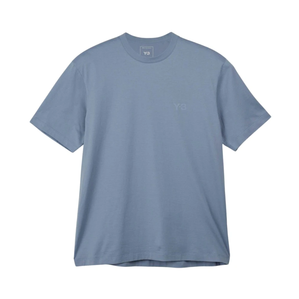 Y-3 Katoenen Logo Tee Blue Heren