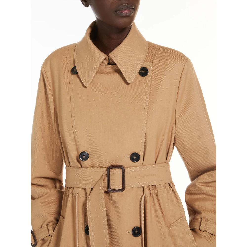 Max Mara Weekend Bruine Wollen Trenchcoat Brown Dames