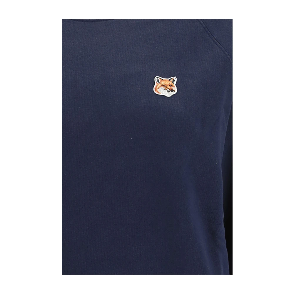 Maison Kitsuné Verstelbare Fox Head Patch Sweatshirt Blue Dames