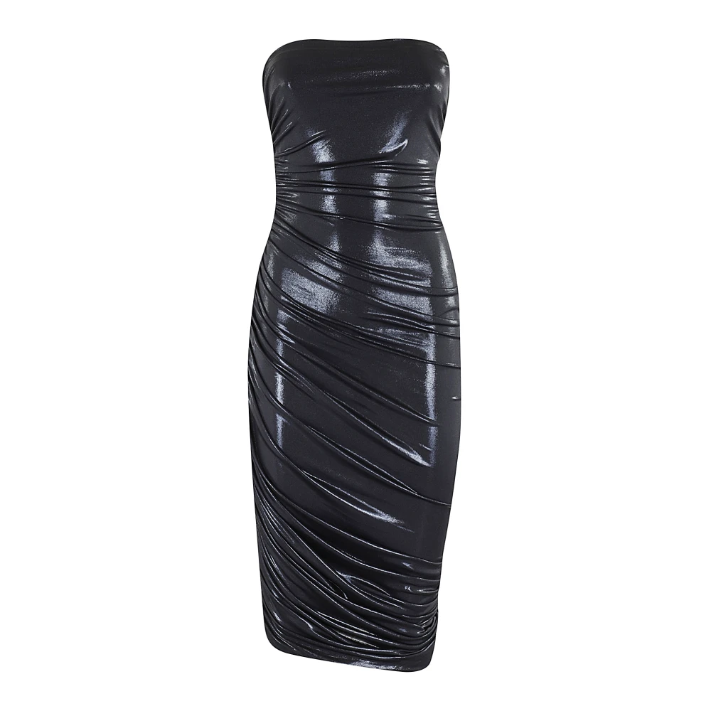 Norma Kamali Elegante Diana Jurk tot Knie Gray Dames
