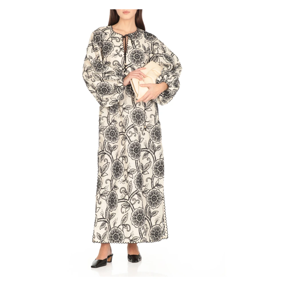Zimmermann Bloemen linnen jurk met V-hals Multicolor Dames