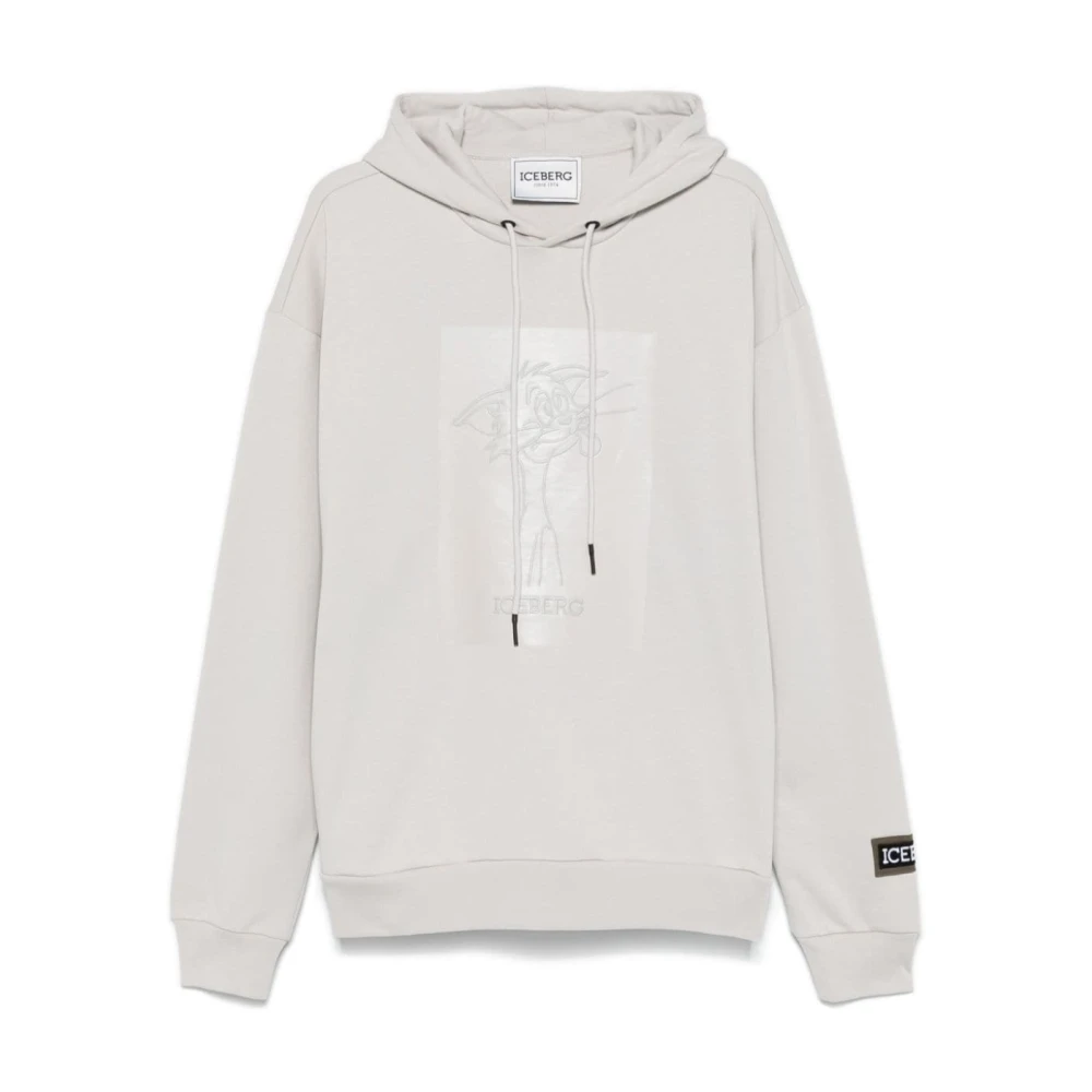 Iceberg Hoodie met geborduurde cartoon White Heren