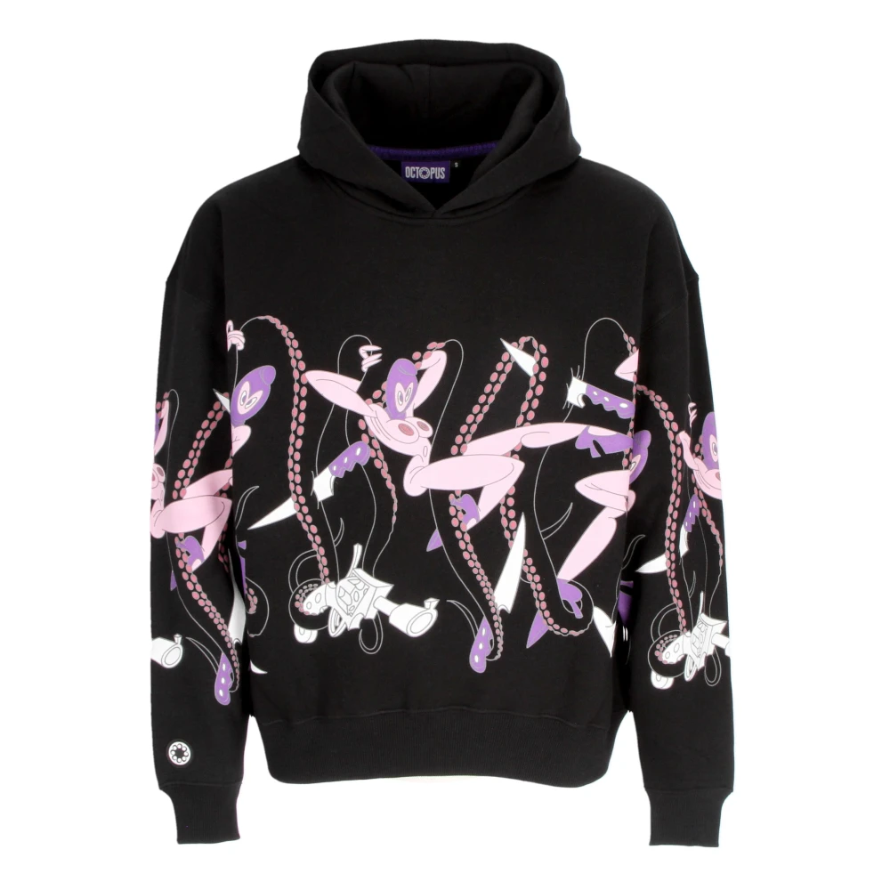 Octopus Love Hoodie Zwart Geribbelde Collectie Black Heren