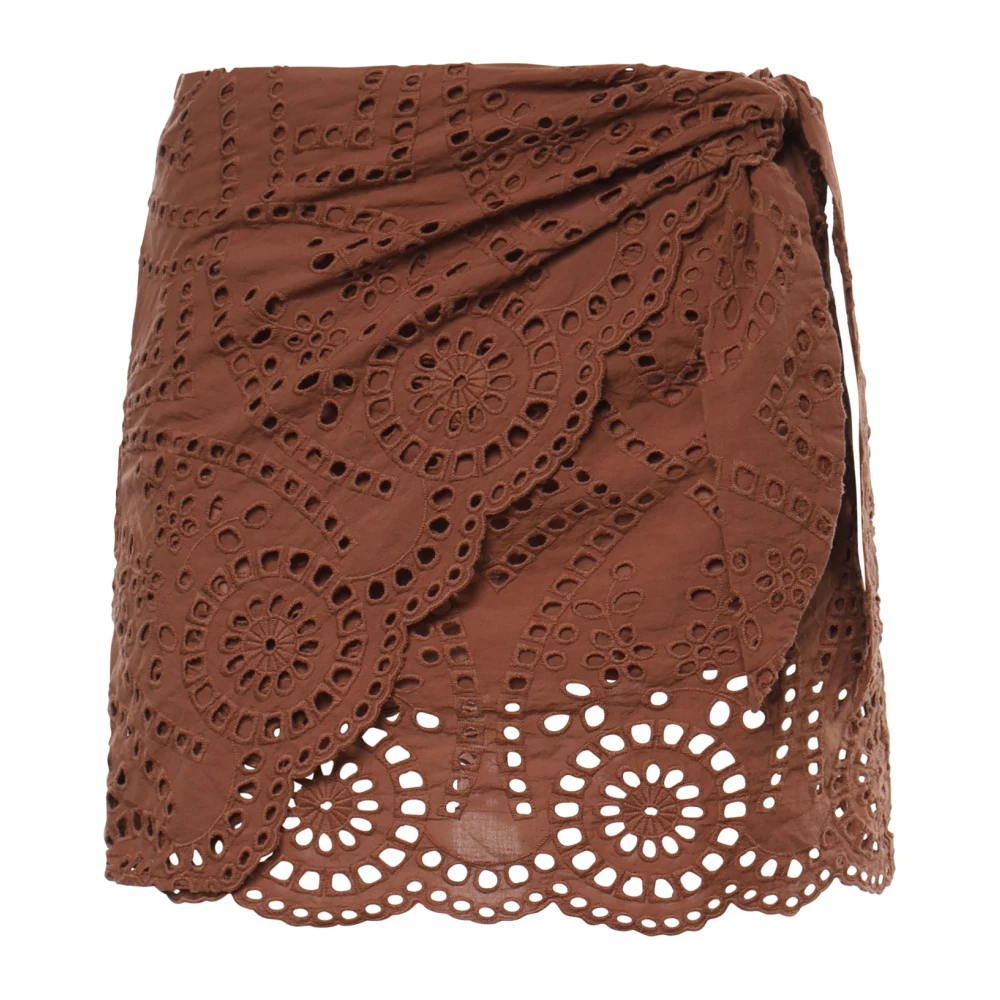 Mc2 Saint Barth Brown Nyra Mini Skirt - Female - Short Skirts - S - Skirts