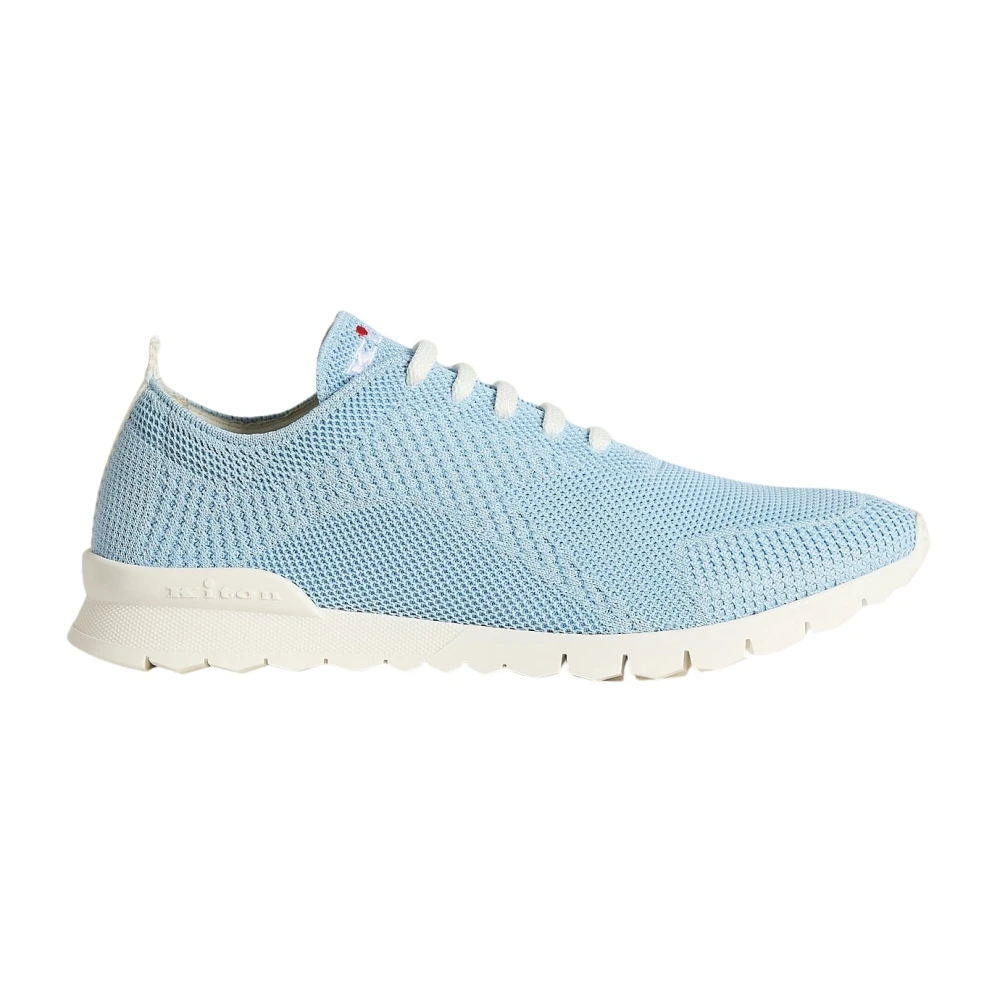 Kiton Fits Knit Cotton Sneakers Heren Schoenen Blauw