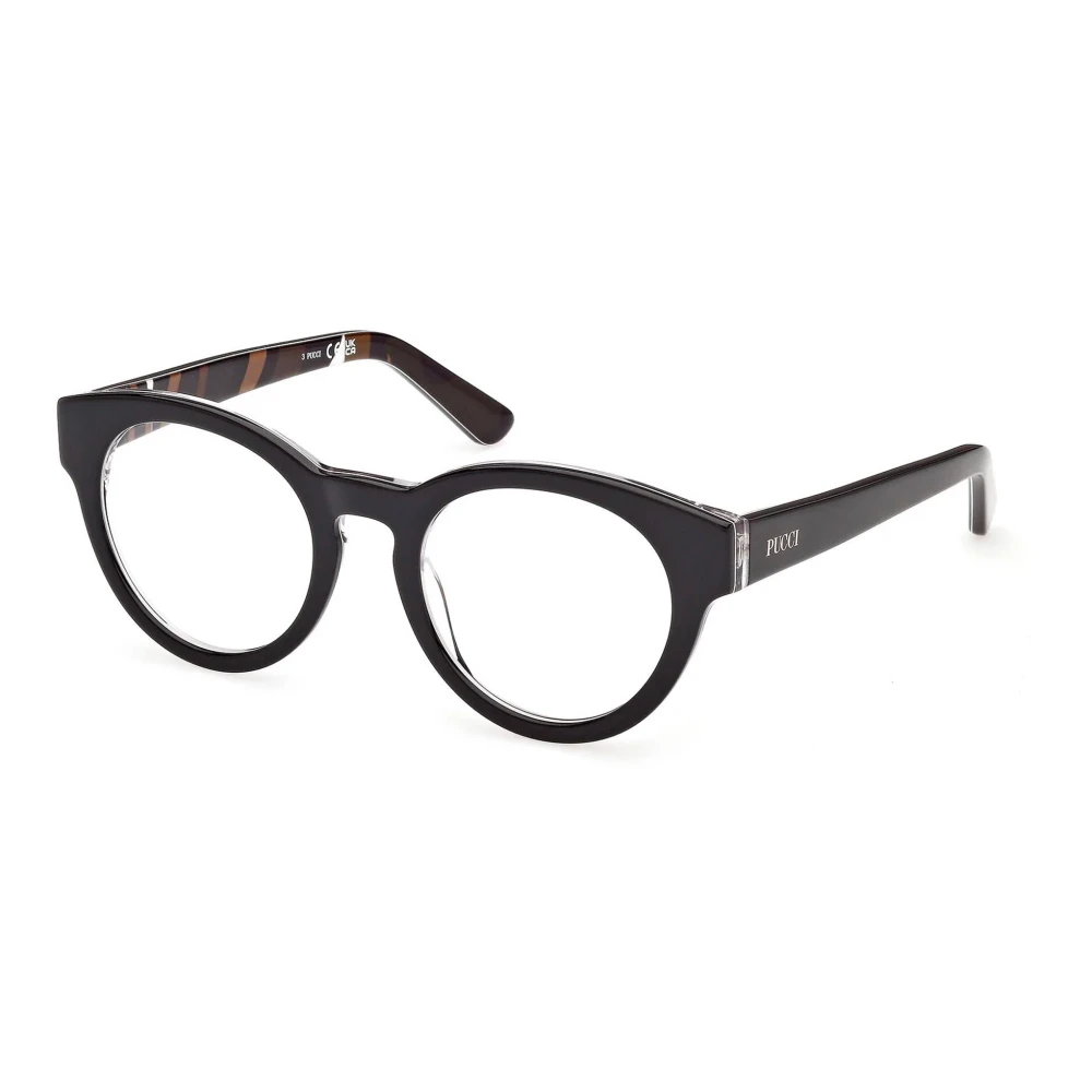 Pucci Unisex Black Round Acetate Sunglasses - Glasses - 50 Mm - Accessories