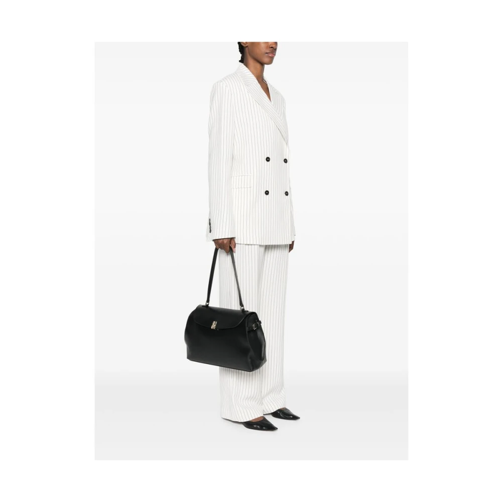 Loulou Studio Zwarte Foldover Top Handtas Black Dames
