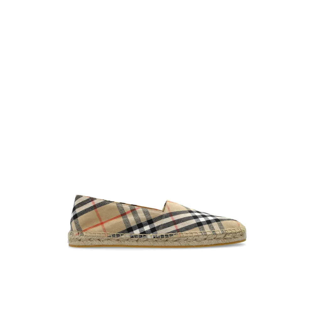 Burberry Men's Beige Espadrilles, 12 Uk, Patterned Shoes