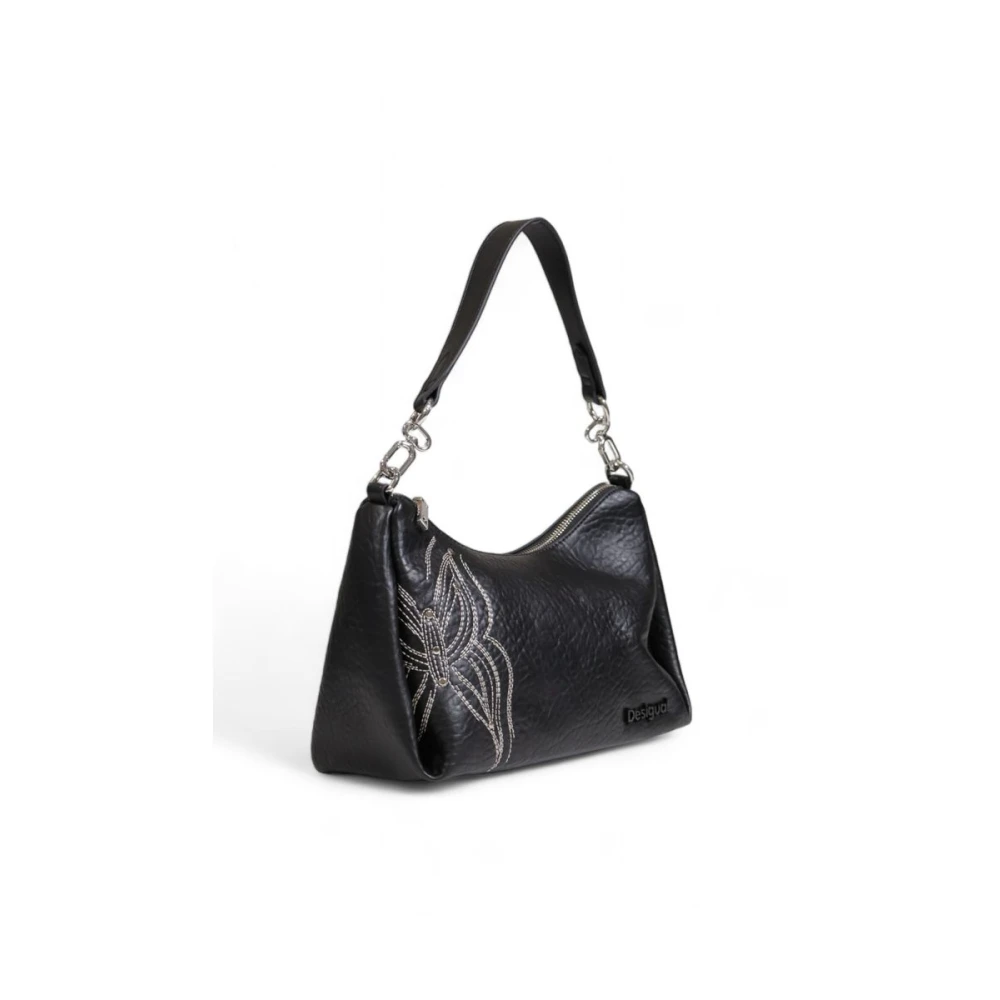 Desigual Zwarte Polyethyleen Handtas Herfst Winter Collectie Black Dames