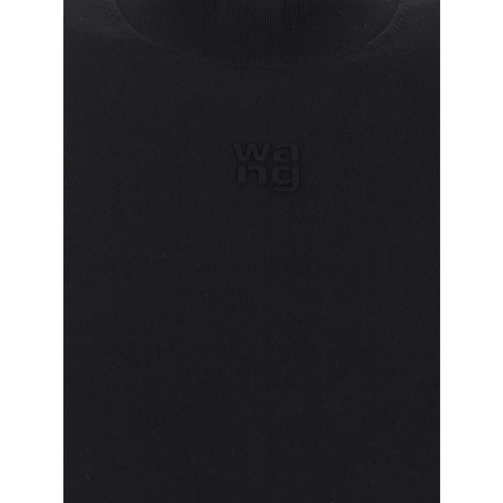 T by Alexander Wang Gemengde Stof Mock Neck Top Black Dames