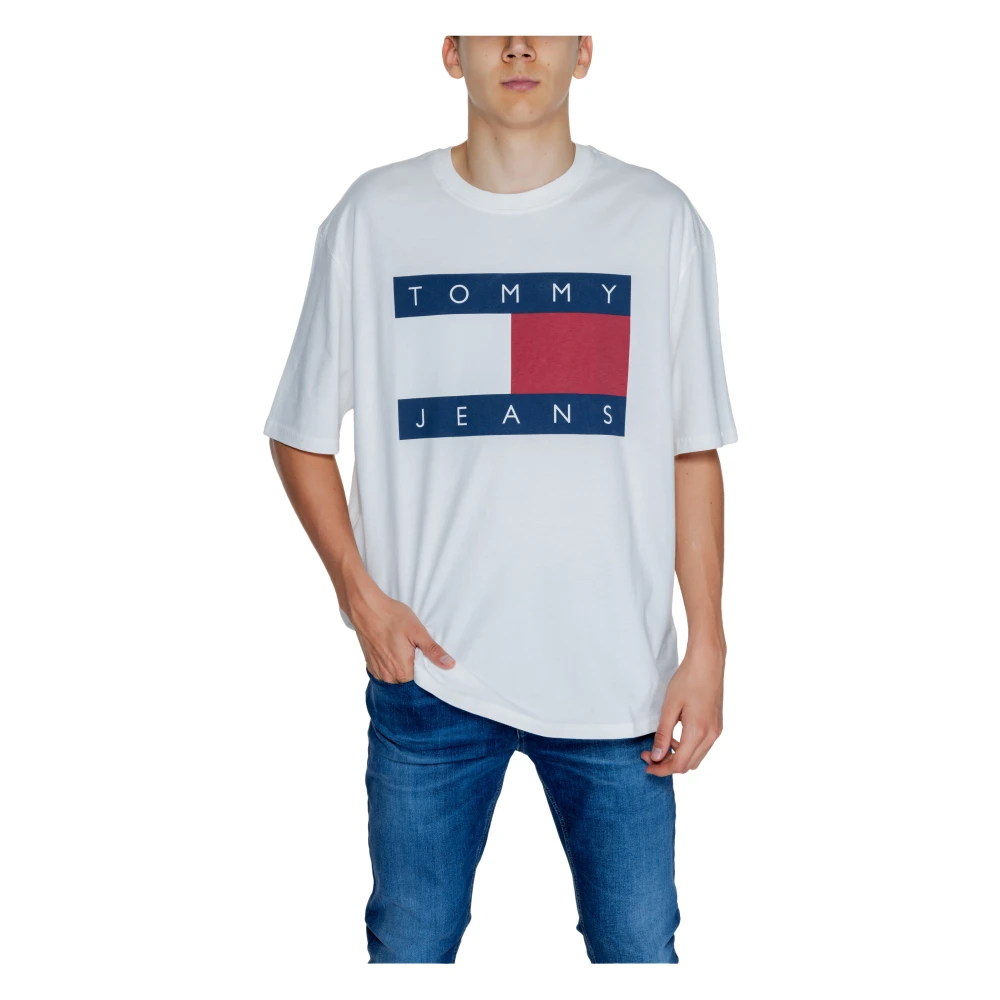 Tommy Jeans Big Flag Tee Herfst Winter Collectie White Heren