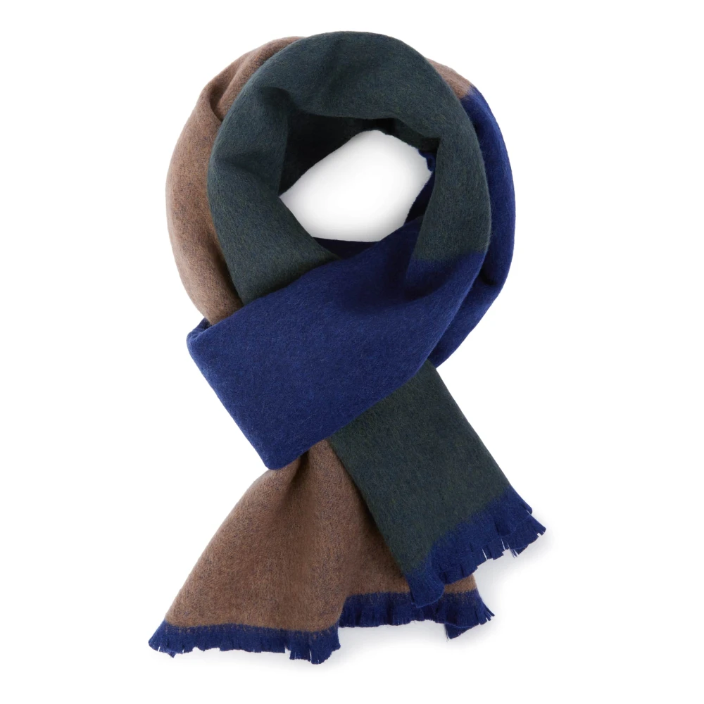 Boggi Milano Drill Wool Sjaal Blue Heren