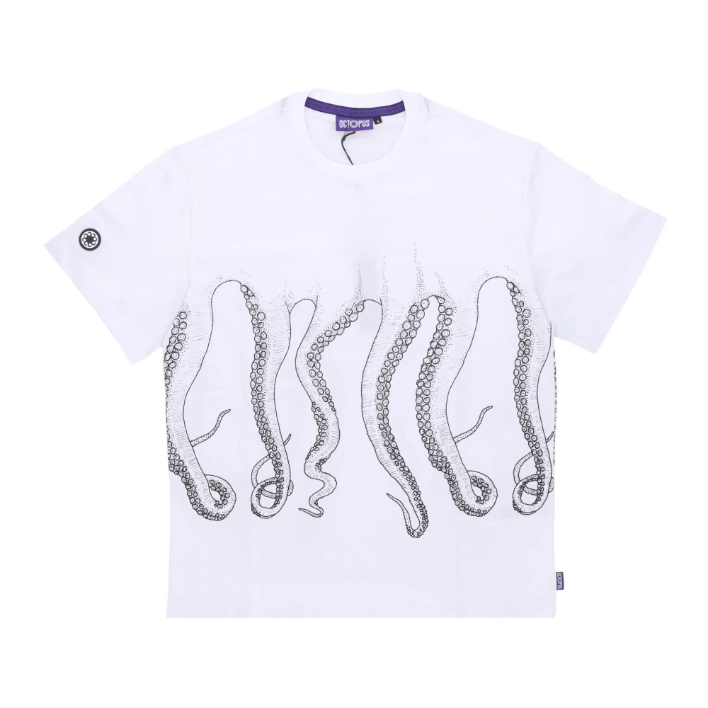 Octopus Logo T-shirt Wit Zwart White Heren