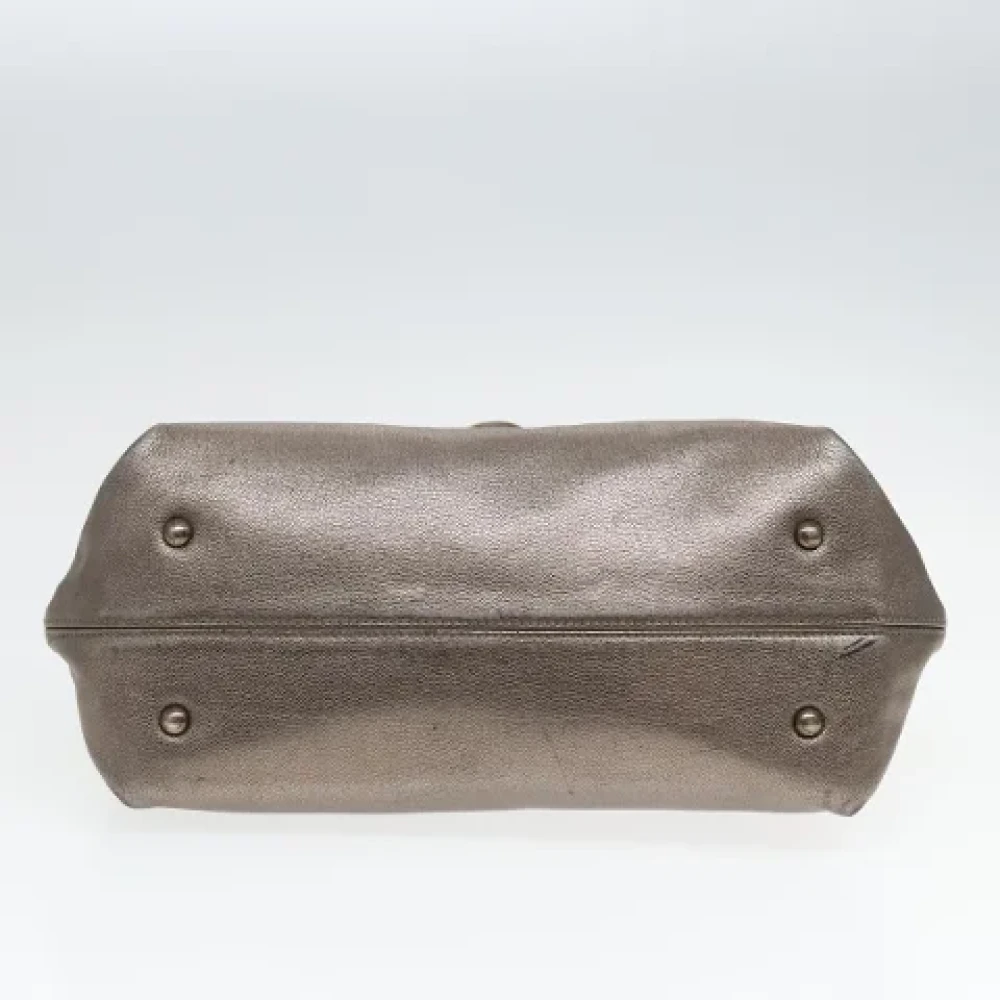 Salvatore Ferragamo Pre-owned Leather handbags Gray Dames