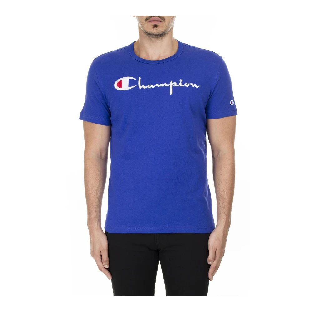 Champion Iconisch katoen t -shirt Blue Heren