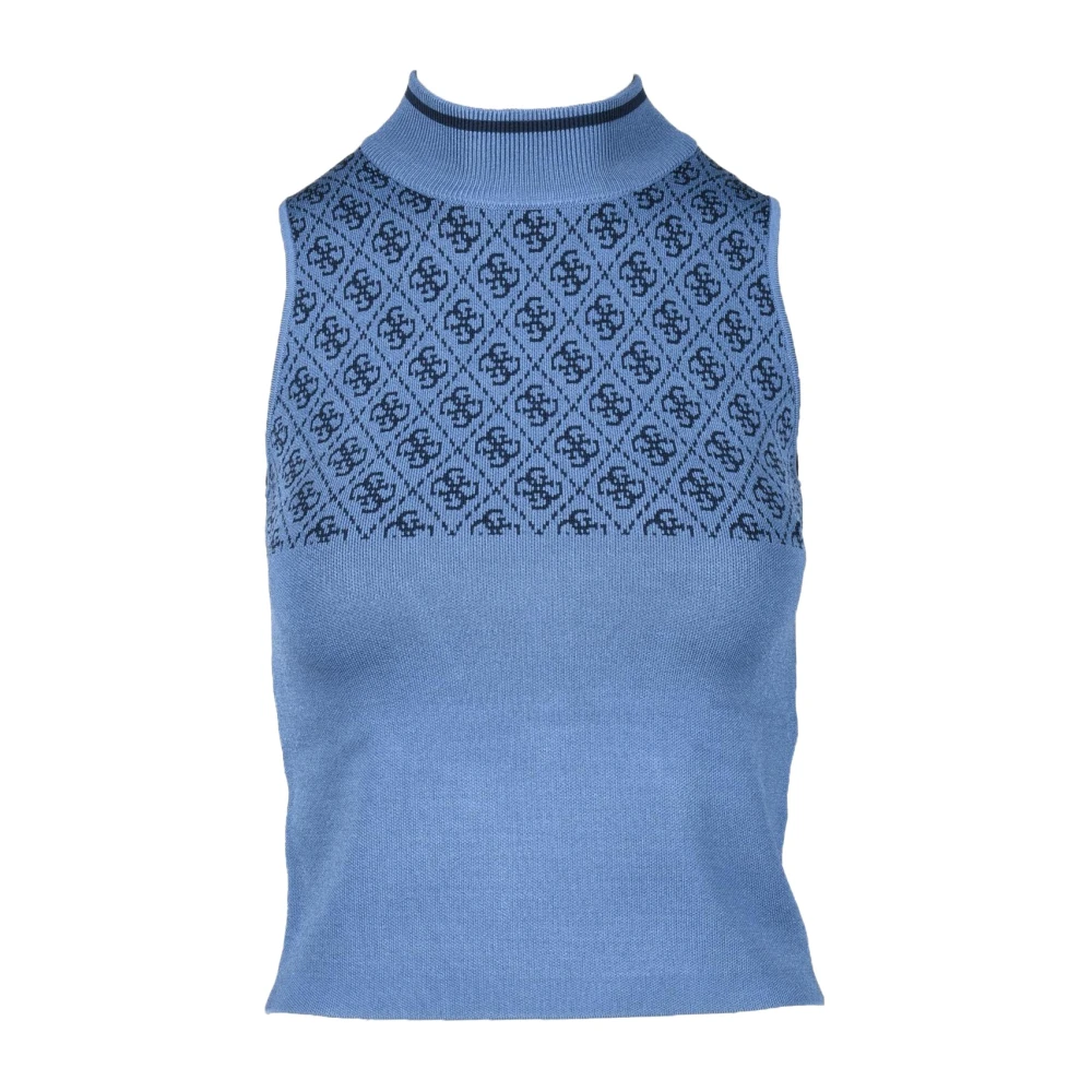 Guess Stijlvolle Gebreide Top met Spandex Blue Dames