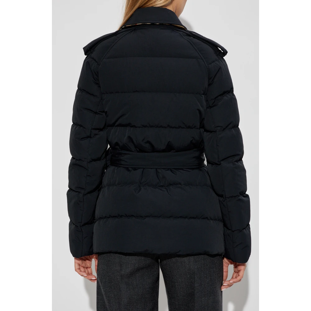 Burberry Donsjack met tailleband Black Dames