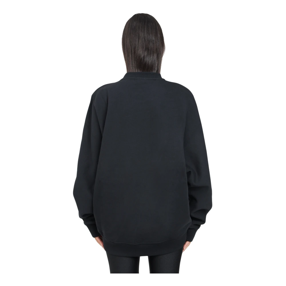 Just Cavalli Zwart Crew Neck Sweatshirt met Studded Logo Black Dames
