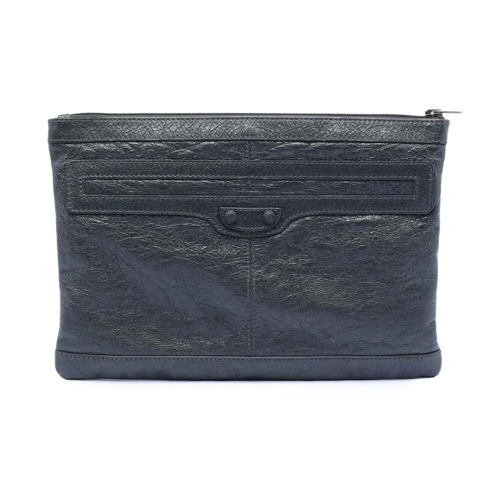 Balenciaga Vintage Women's Black Pre-Owned Vintage Leather Clutch Bag