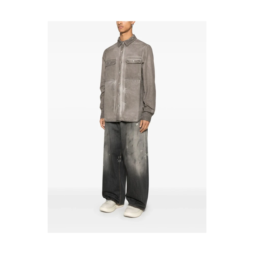 Rick Owens Donkere Schaduw Knoopsluiting Buitenkleding Gray Heren