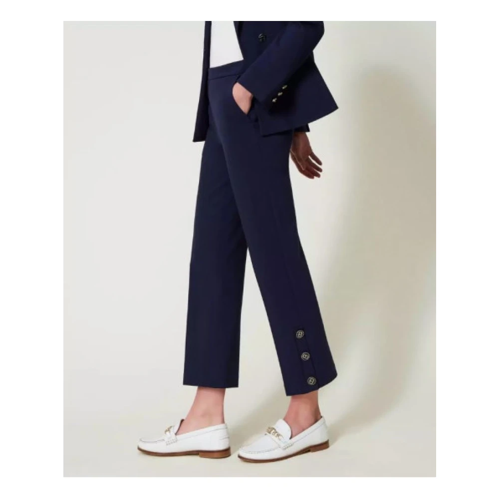 Twinset Straight Trousers Blue Dames