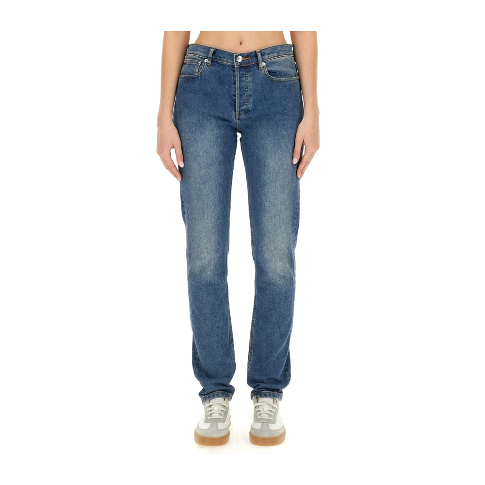 A.p.c. Slim Fit Katoenen Jeans Blue Dames